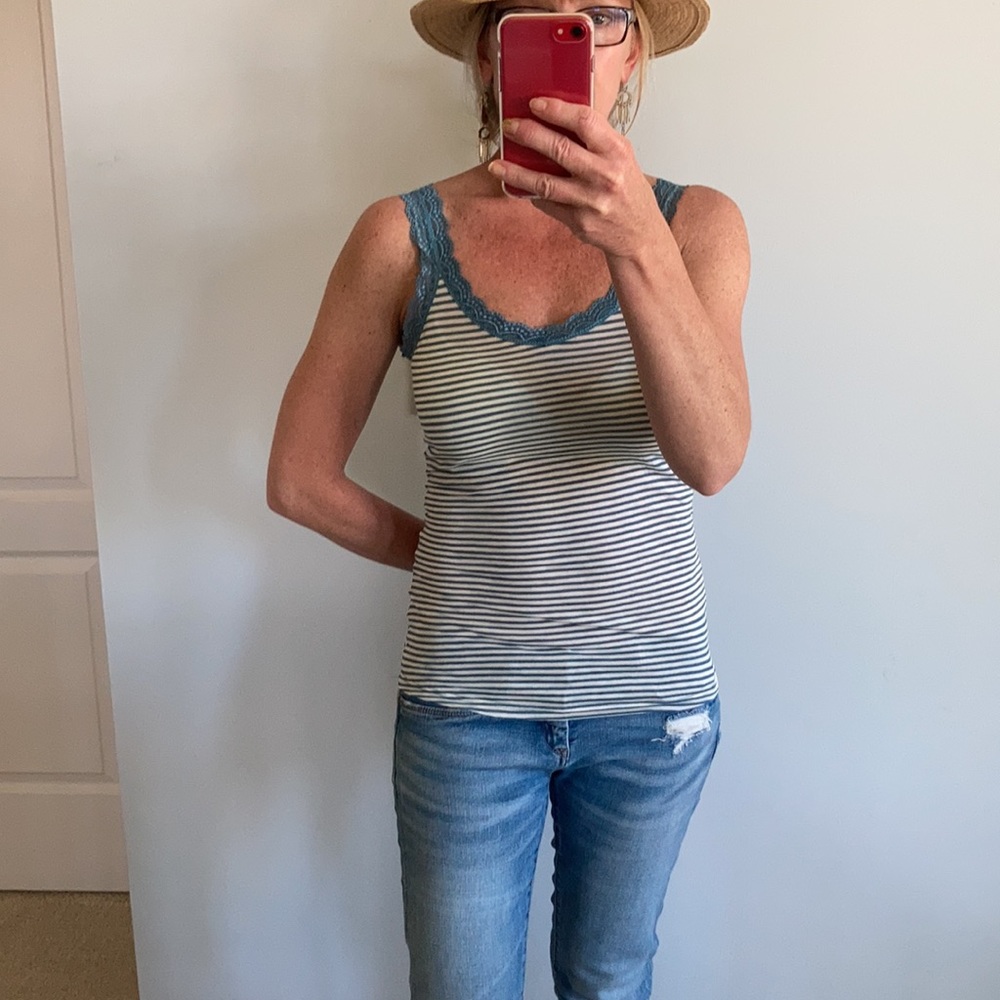 Blue & White Stripe Tank - Picture 3 of 11